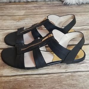 MICHAEL Michael Kors Black Leather Sandala Sz 8